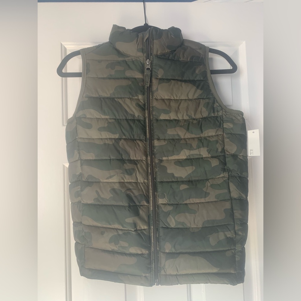 Kids Amazon Essentials Olive Green Puffer Vest
